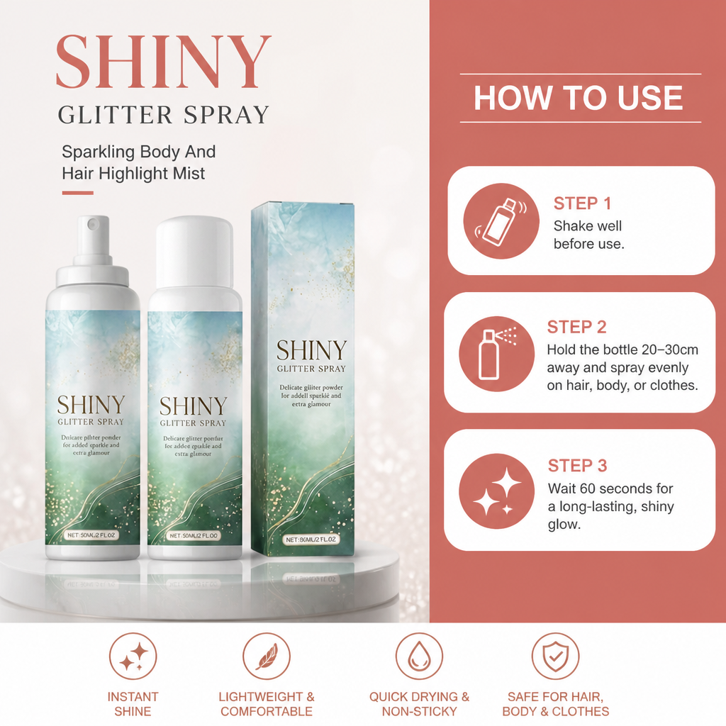 Shiny Glitter Spray – Sparkling Body And Hair Highlight Mist