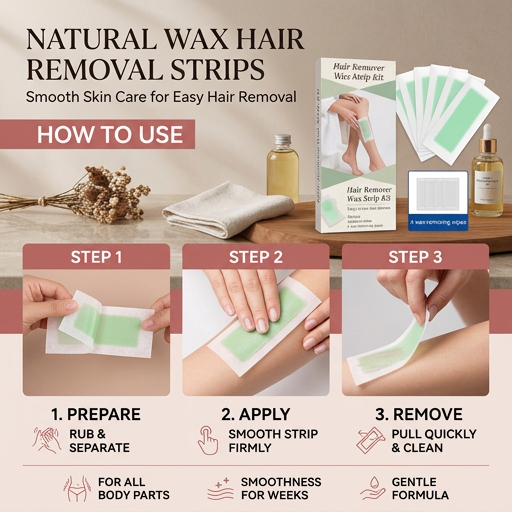Natural Wax Hair Removal Strips – Smooth Skin Care for Easy Hair Removal