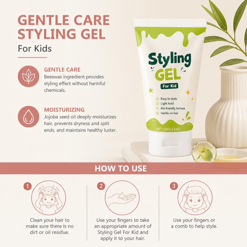 Kids Hair Styling Gel – Gentle Hold & Moisturizing Hair Care