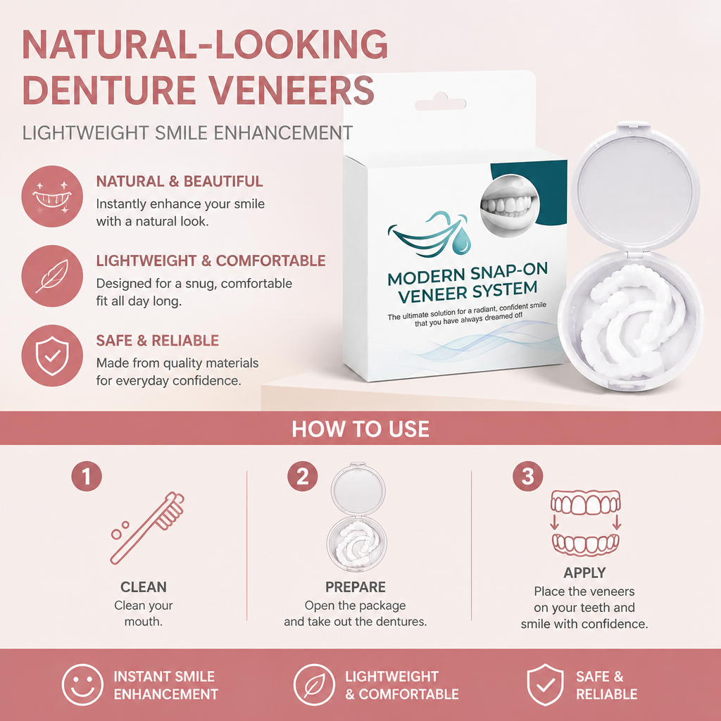 Temporary Natural-Looking Denture Veneers – Lightweight Smile Enhancement