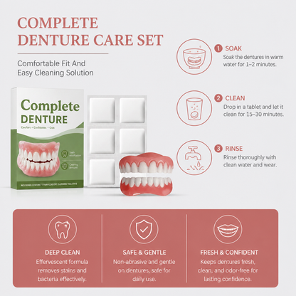 Complete Denture Care Set – Comfortable Fit And Easy Cleaning Solution