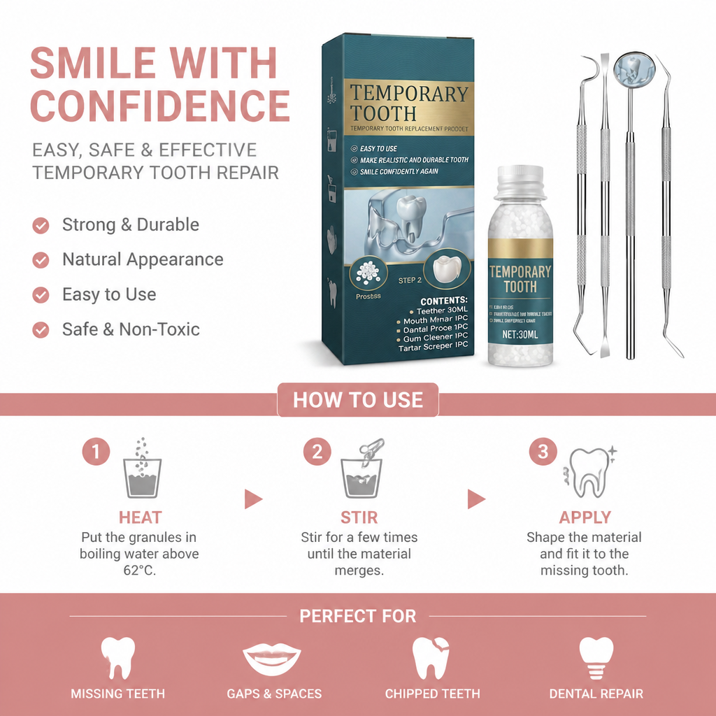 Custom Fit Temporary Tooth Repair Resin – Easy Moldable Smile Solution