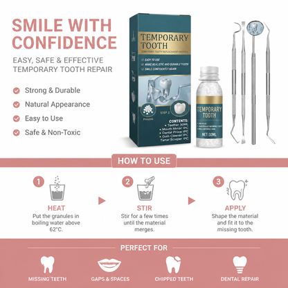 Custom Fit Temporary Tooth Repair Resin – Easy Moldable Smile Solution