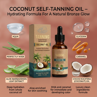 Coconut Self-Tanning Oil – Hydrating Formula For A Natural Bronze Glow