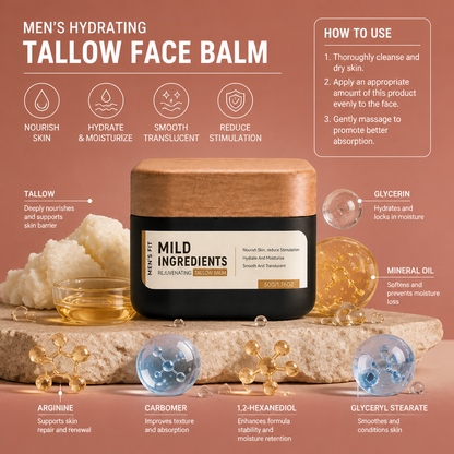 Men’s Hydrating Tallow Face Balm – Nourishing Daily Skin Care