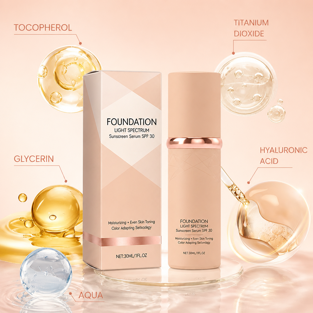 Foundation Light Spectrum Sunscreen Serum – Hydrating Coverage With SPF Care