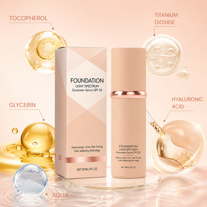 Foundation Light Spectrum Sunscreen Serum – Hydrating Coverage With SPF Care