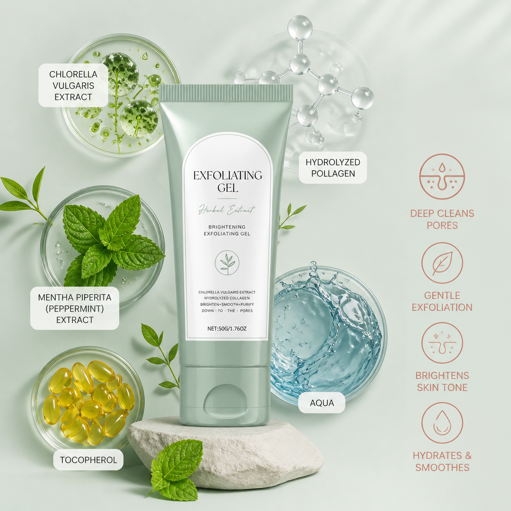 Chlorella Collagen Exfoliating Gel – Gentle Pore-Cleansing Skin Smoother