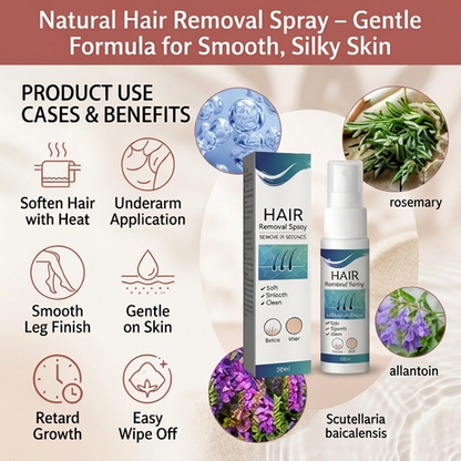Natural Hair Removal Spray – Gentle Formula for Smooth, Silky Skin