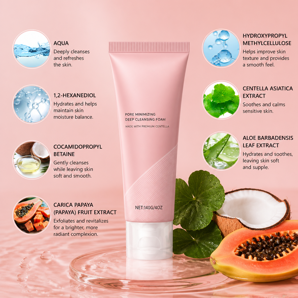 Papaya & Centella Foaming Facial Cleanser for Fresh, Clear-Looking Skin