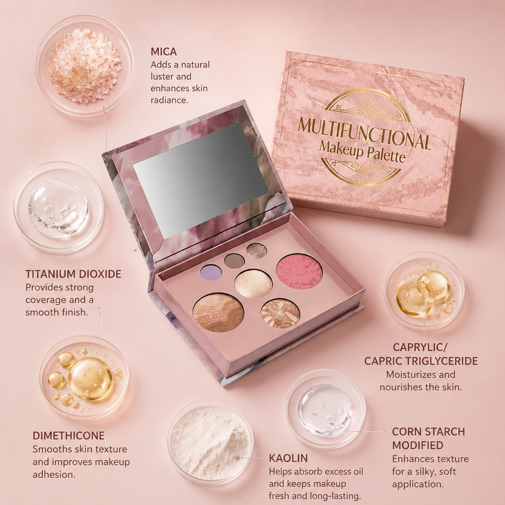 Multifunctional Makeup Palette – Blush, Contour & Highlight In One