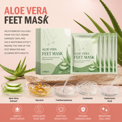 Aloe Vera Moisturizing Foot Peel Mask for Soft, Smooth Feet