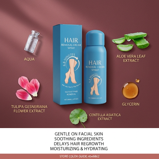 Aloe Hair Removal Spray – Gentle Formula for Smooth Skin Care