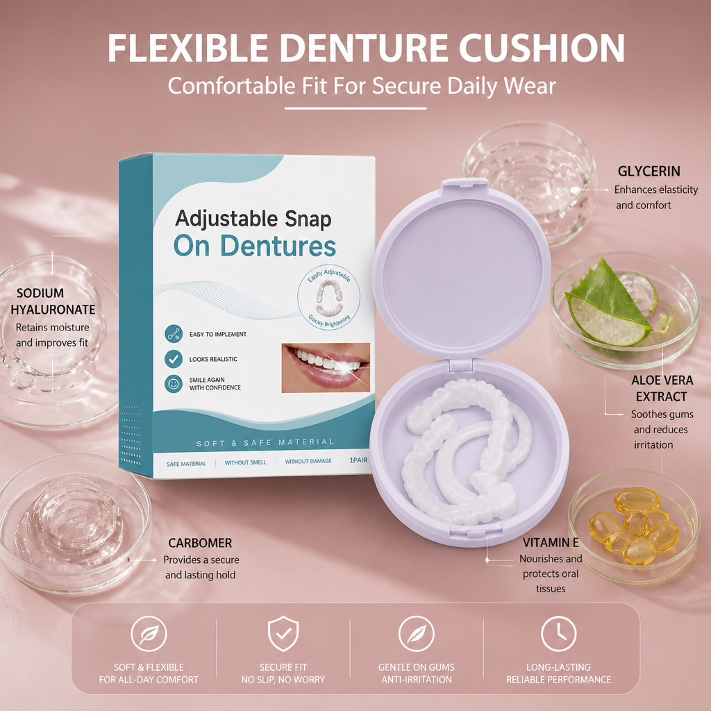 Flexible Denture Cushion – Comfortable Fit For Secure Daily Wear