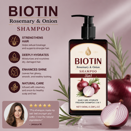 Biotin Rosemary & Onion Shampoo – Hydrating Care For Fresh-Looking Hair