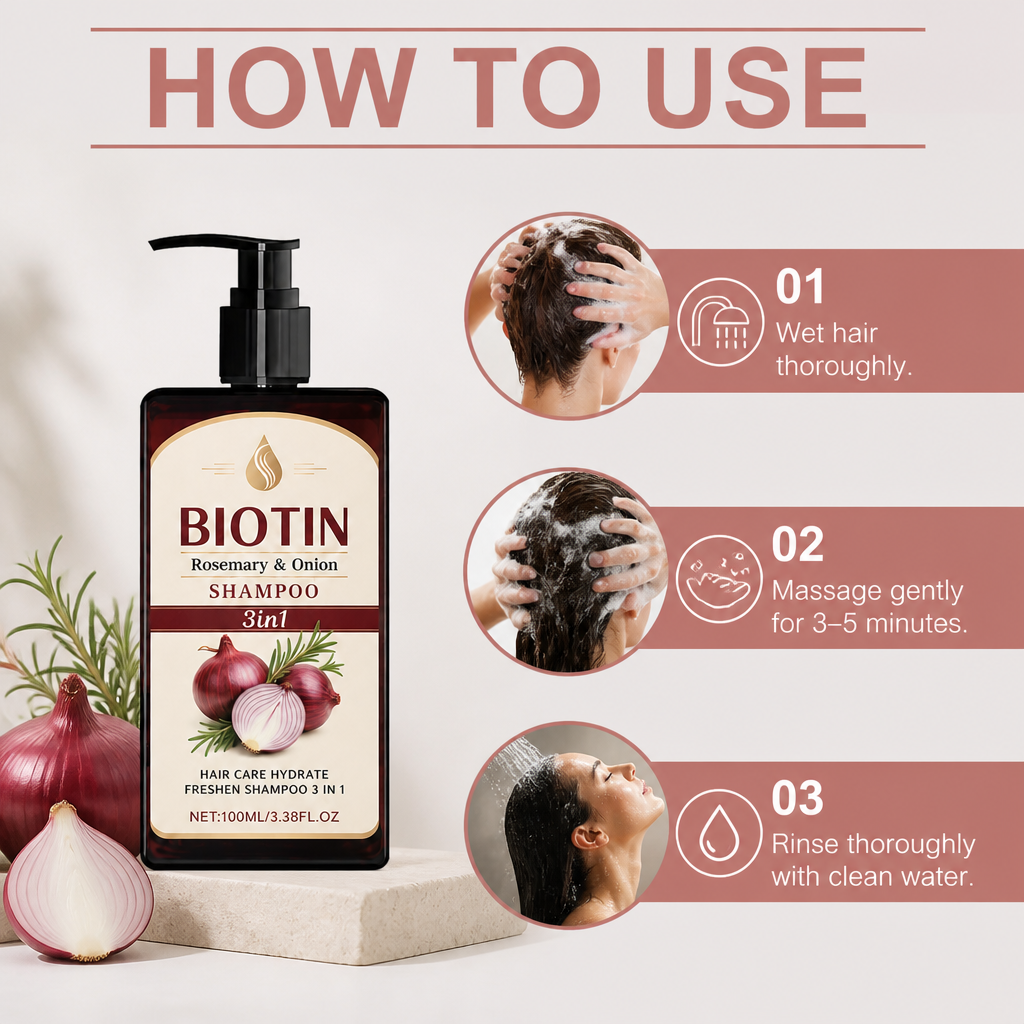 Biotin Rosemary & Onion Shampoo – Hydrating Care For Fresh-Looking Hair