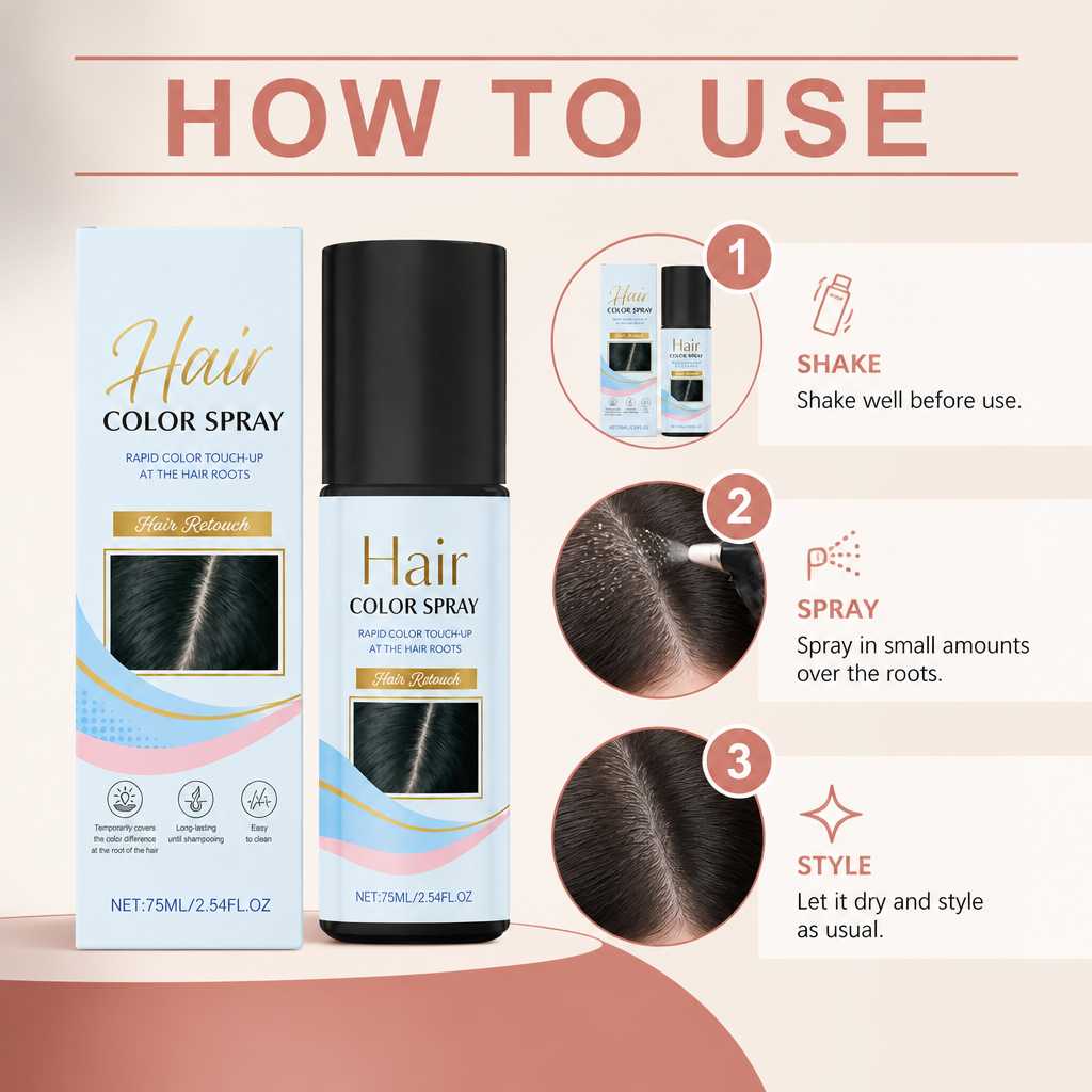 Temporary Root Touch Up Hair Color Spray For Quick Coverage