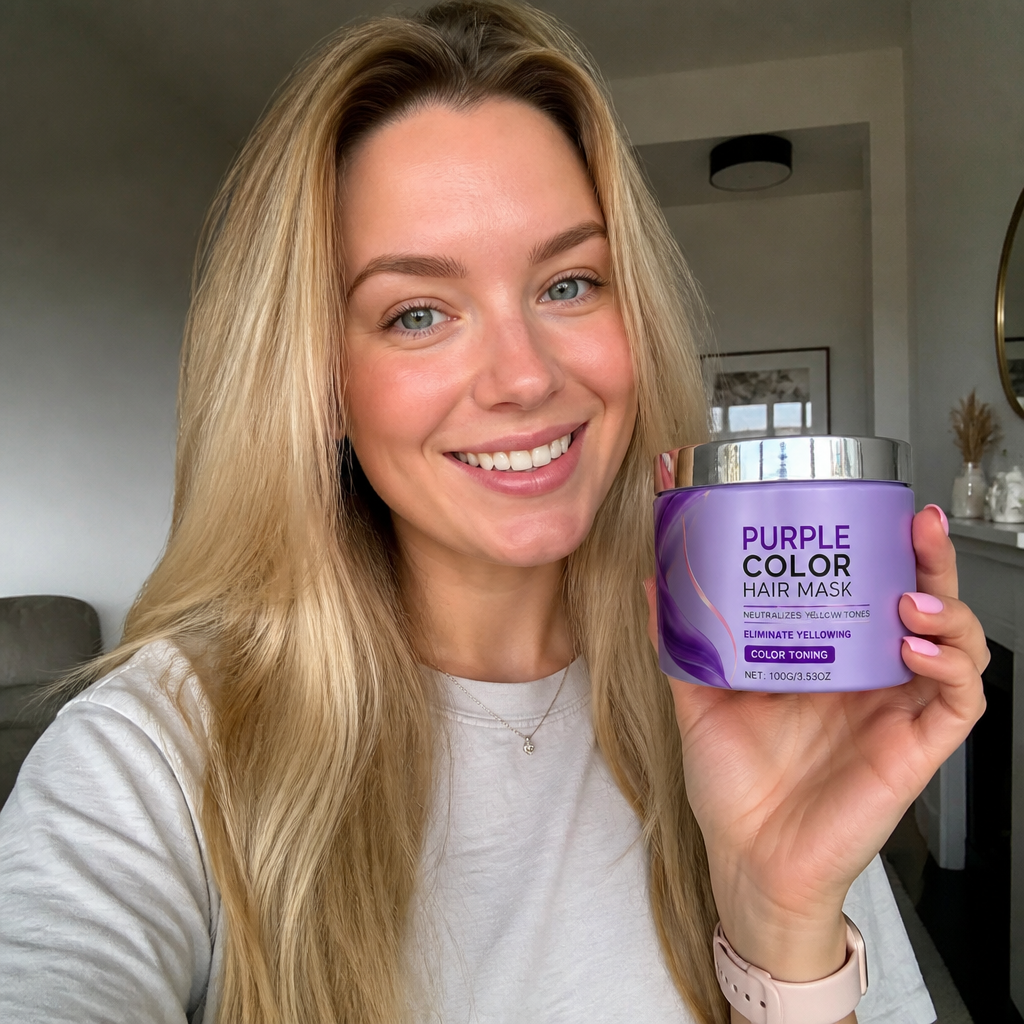 Purple Toning Hair Mask – Neutralizes Yellow Tones For Brighter Hair