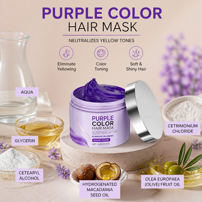 Purple Toning Hair Mask – Neutralizes Yellow Tones For Brighter Hair
