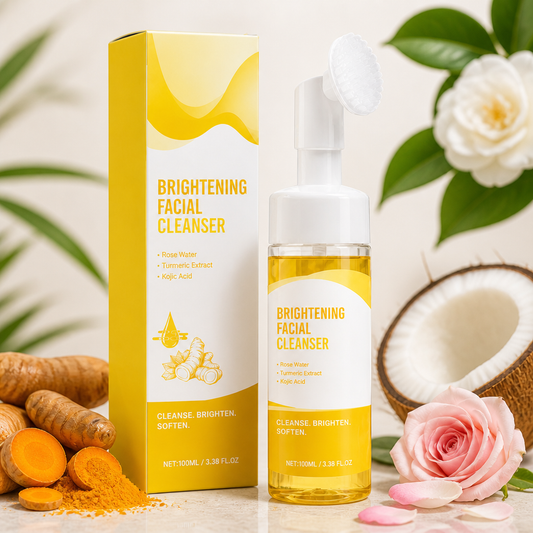 Turmeric & Kojic Brightening Facial Cleanser with Soft Silicone Brush