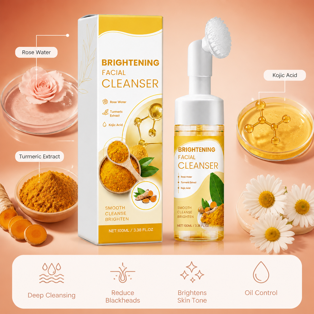 Brightening Foaming Facial Cleanser with Turmeric & Kojic