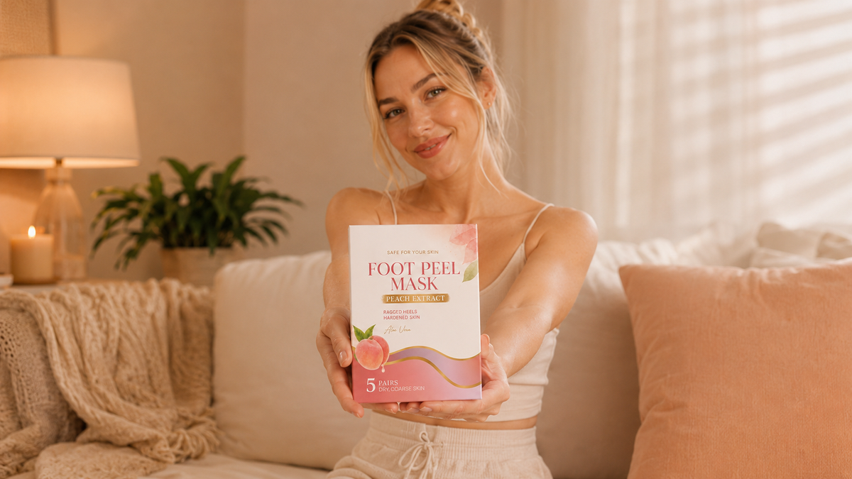 Foot Peel Mask product box and sachets