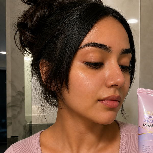 Customer skin before using Beauty Britain Korean Collagen Night Wrapping Mask