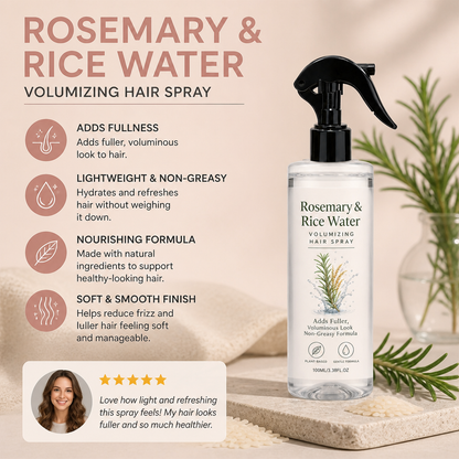 Rosemary & Rice Water Hair Spray – 100% Natural Hair Mist for Soft, Smooth & Healthy-Looking Hair
