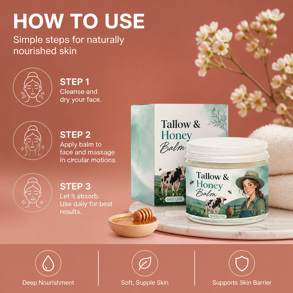 Tallow & Honey Face Balm – Deep Nourishment for Soft, Supple Skin