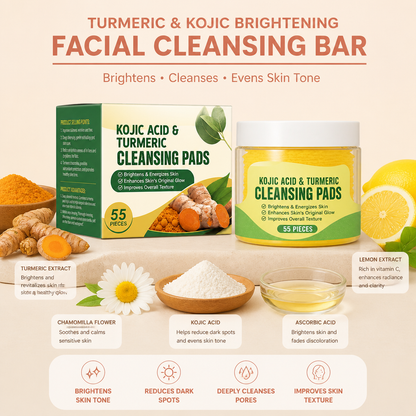 Turmeric & Kojic Brightening Facial Cleansing Bar for Radiant Skin