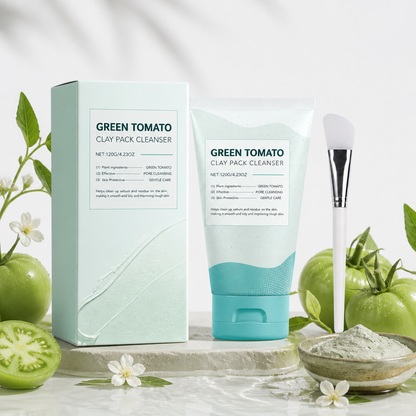 Green Tomato Clay Face Cleanser – Deep Cleansing & Fresh Skin Feel