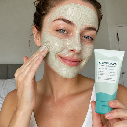 Green Tomato Clay Face Cleanser – Deep Cleansing & Fresh Skin Feel