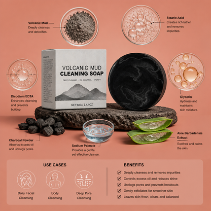 Volcanic Charcoal Cleansing Bar – Deep Clean for Fresh, Balanced Skin