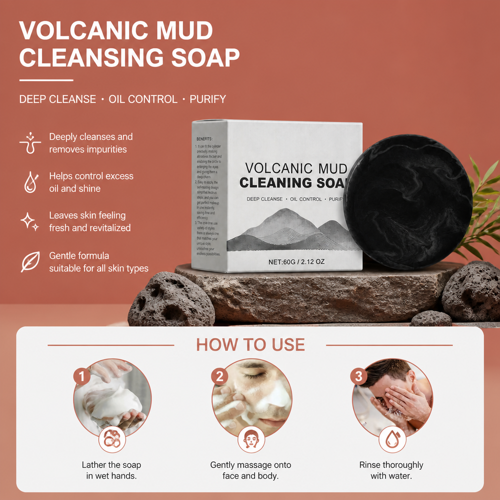 Volcanic Charcoal Cleansing Bar – Deep Clean for Fresh, Balanced Skin