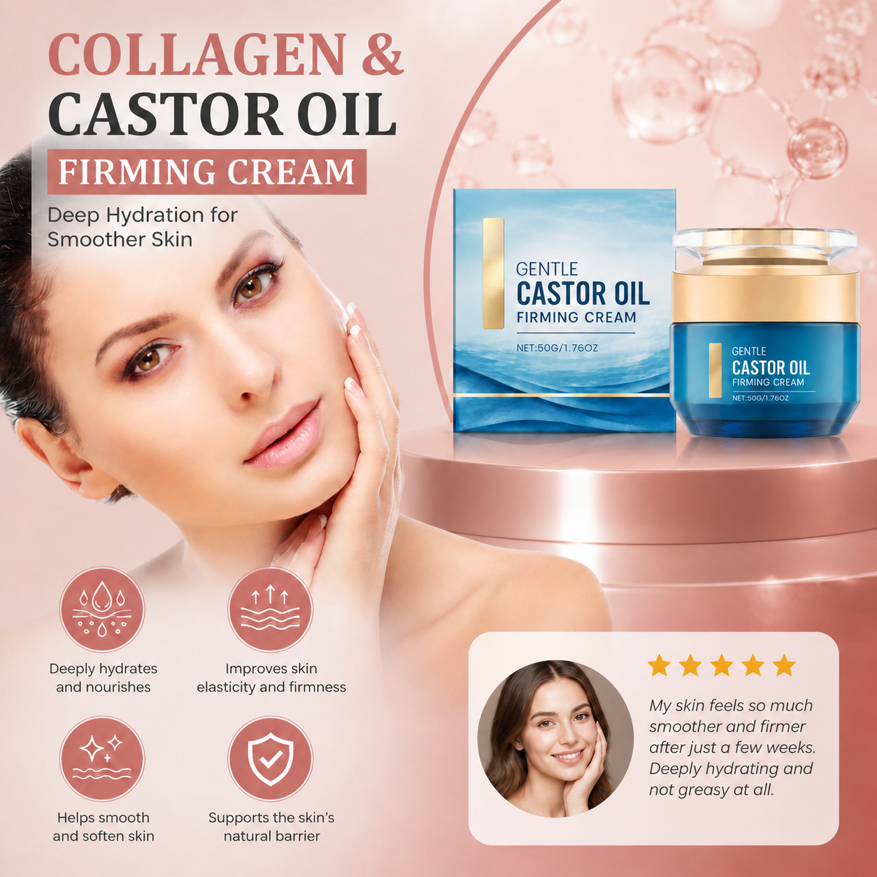 Collagen & Castor Oil Firming Cream – Deep Hydration for Smoother Skin