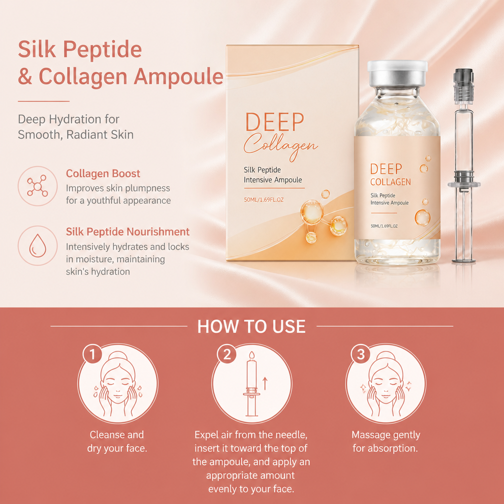 Silk Peptide & Collagen Ampoule – Deep Hydration for Smooth, Radiant Skin