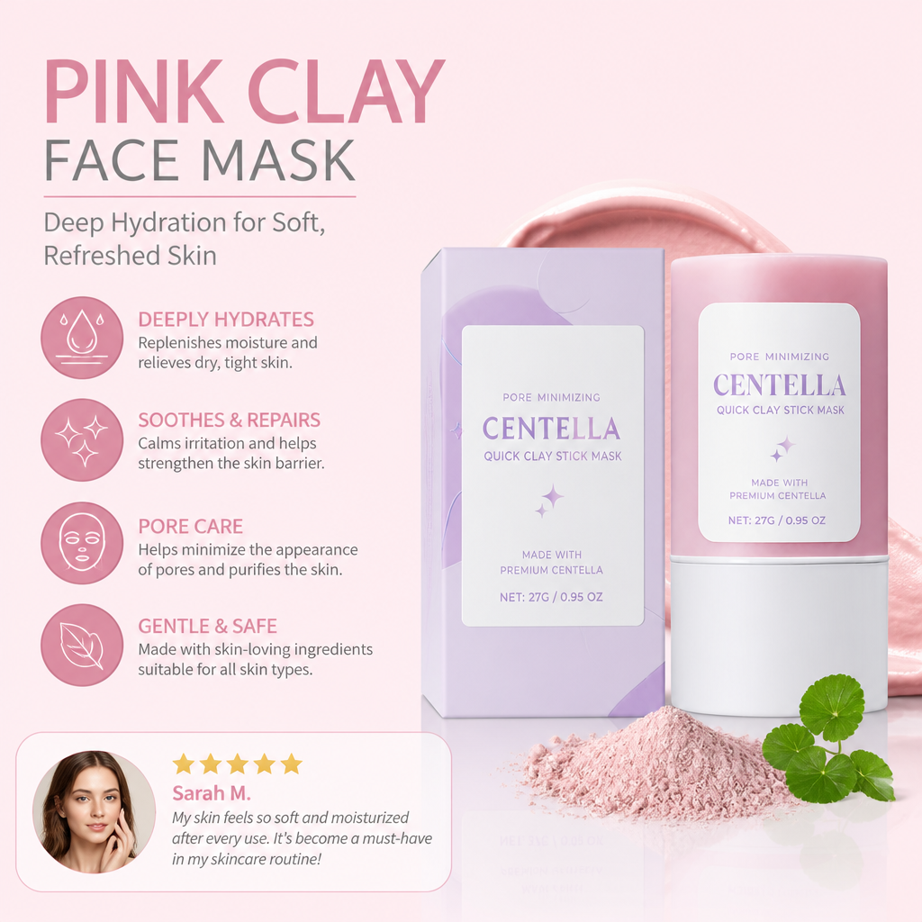 Pink Clay Face Mask – Deep Hydration for Soft, Refreshed Skin