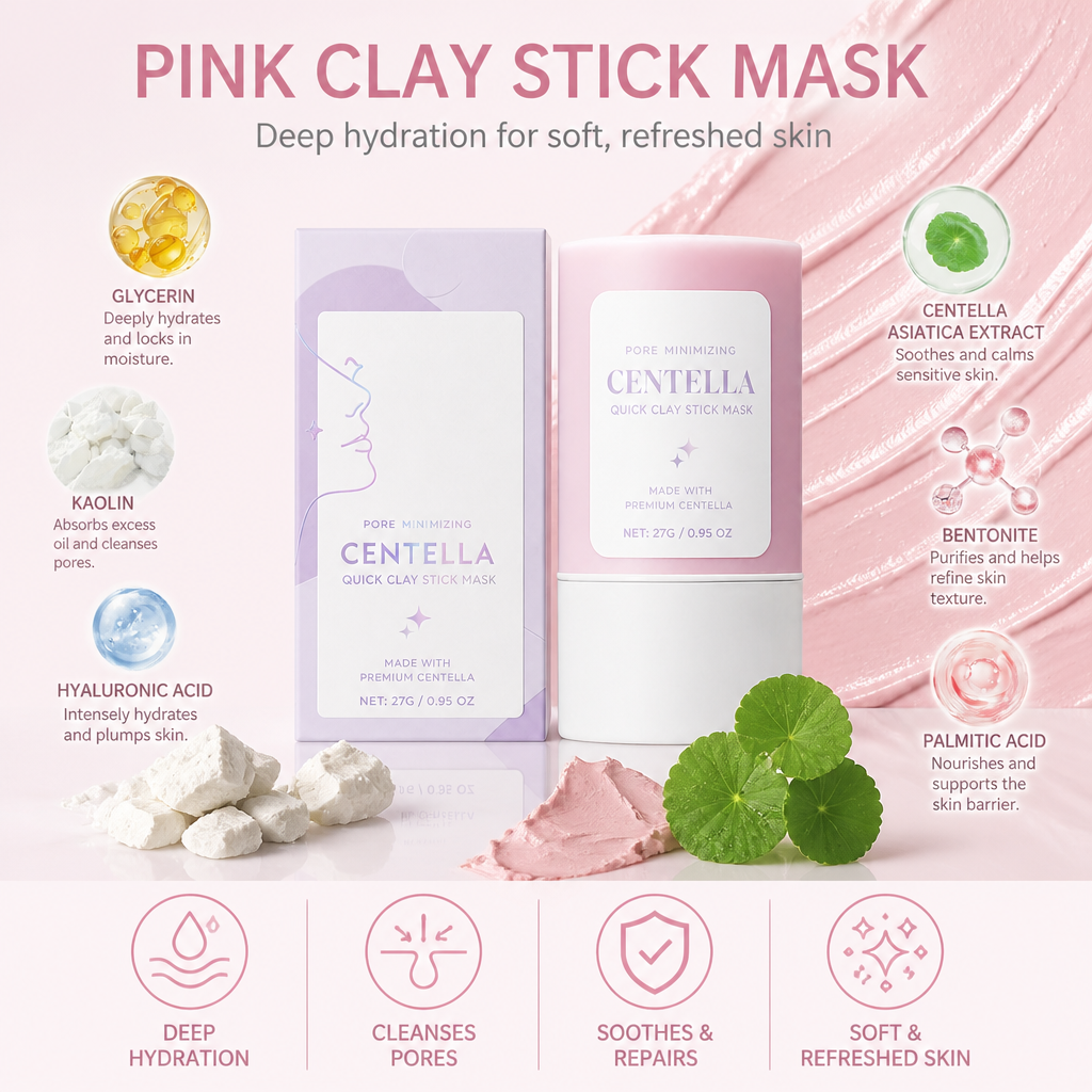 Pink Clay Face Mask – Deep Hydration for Soft, Refreshed Skin