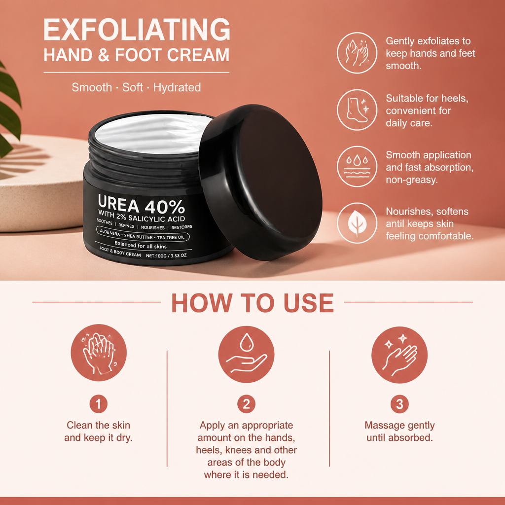 Exfoliating Hand & Foot Cream – Smooth, Soft Skin with Lasting Hydration