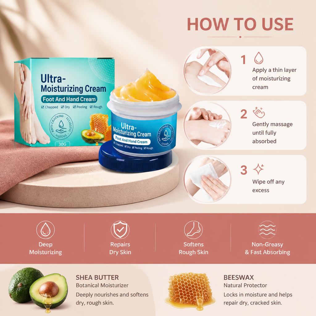 Intensive Hand & Foot Repair Cream – Smooth & Deeply Hydrated Skin