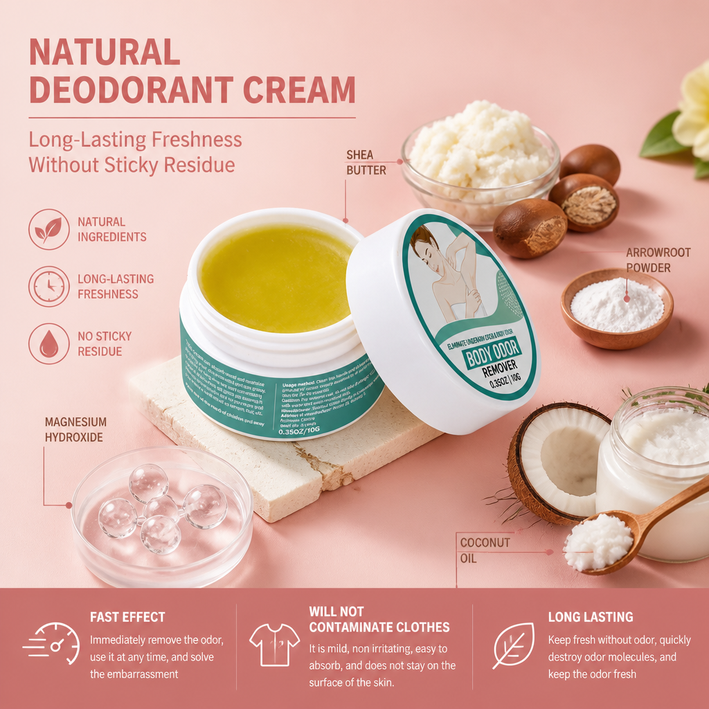 Natural Deodorant Cream – Long-Lasting Freshness Without Sticky Residue