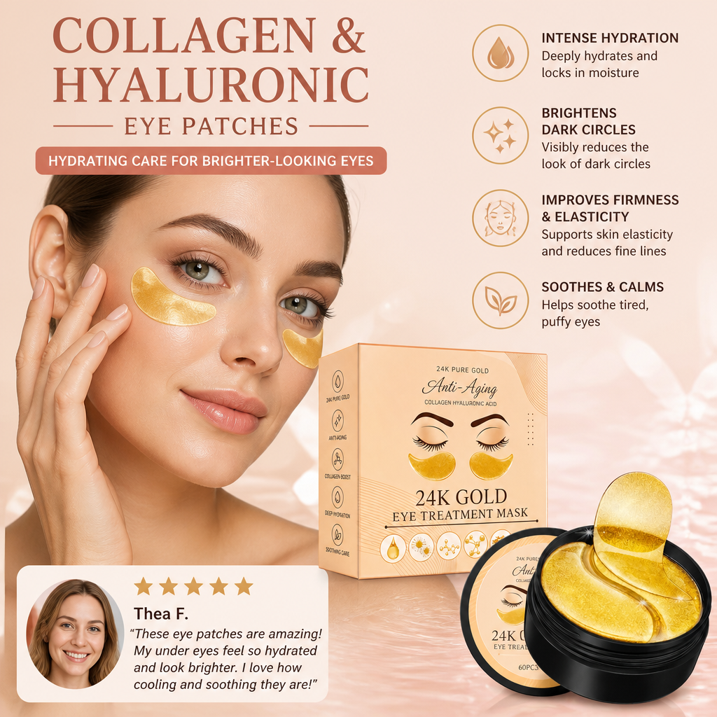 Collagen & Hyaluronic Eye Patches – Hydrating Care for Brighter-Looking Eyes