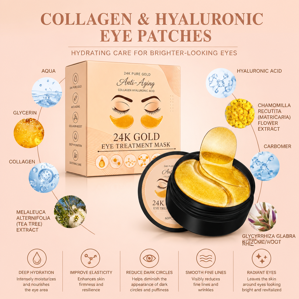 Collagen & Hyaluronic Eye Patches – Hydrating Care for Brighter-Looking Eyes