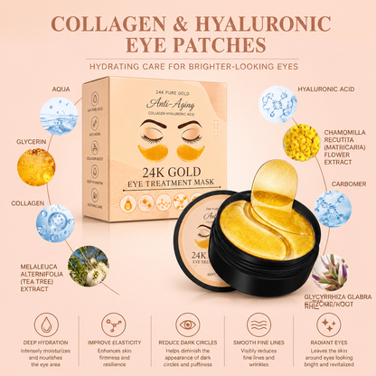 Collagen & Hyaluronic Eye Patches – Hydrating Care for Brighter-Looking Eyes