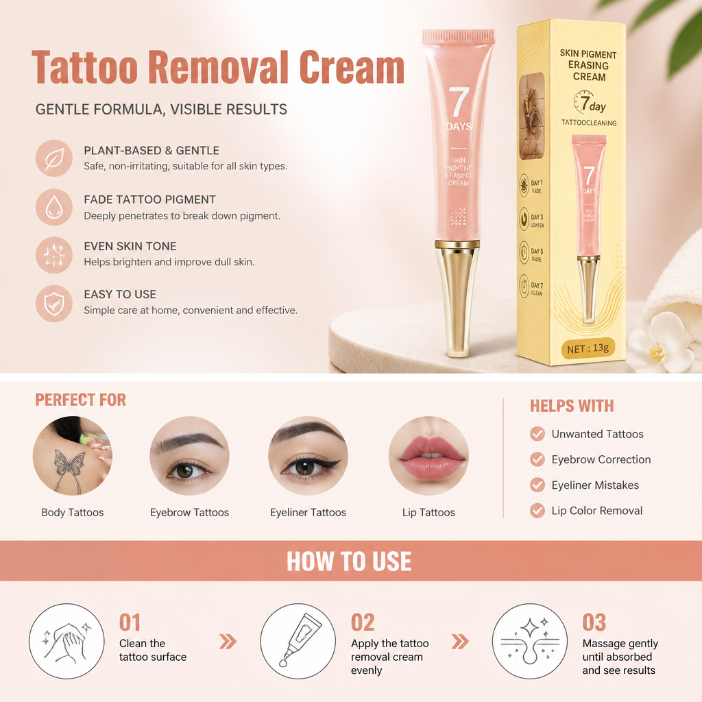 Tattoo Removal Cream – Gently Fades Tattoos & Pigments
