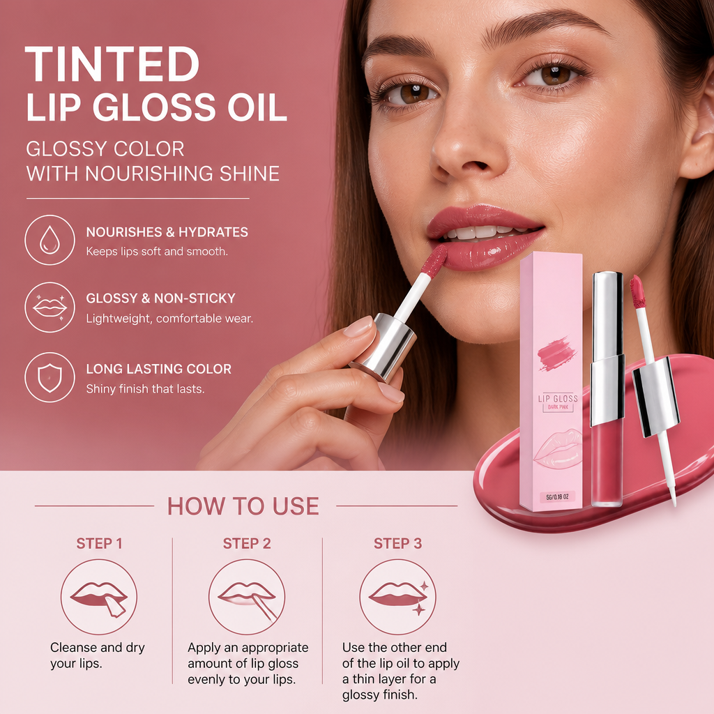 Tinted Lip Gloss Oil – Glossy Color With Nourishing Shine