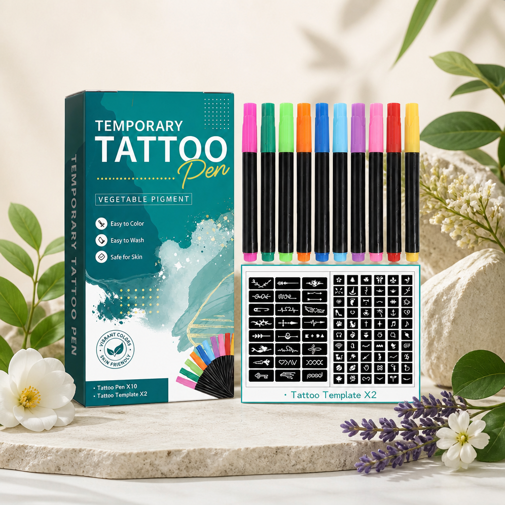 Temporary Tattoo Stencil Pen – Create Custom Body Art Designs Easily