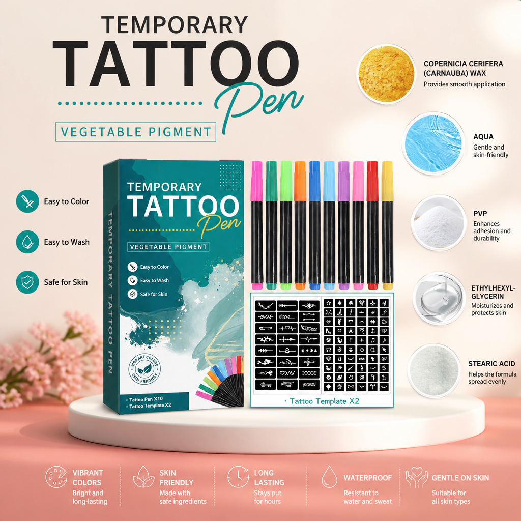 Temporary Tattoo Stencil Pen – Create Custom Body Art Designs Easily