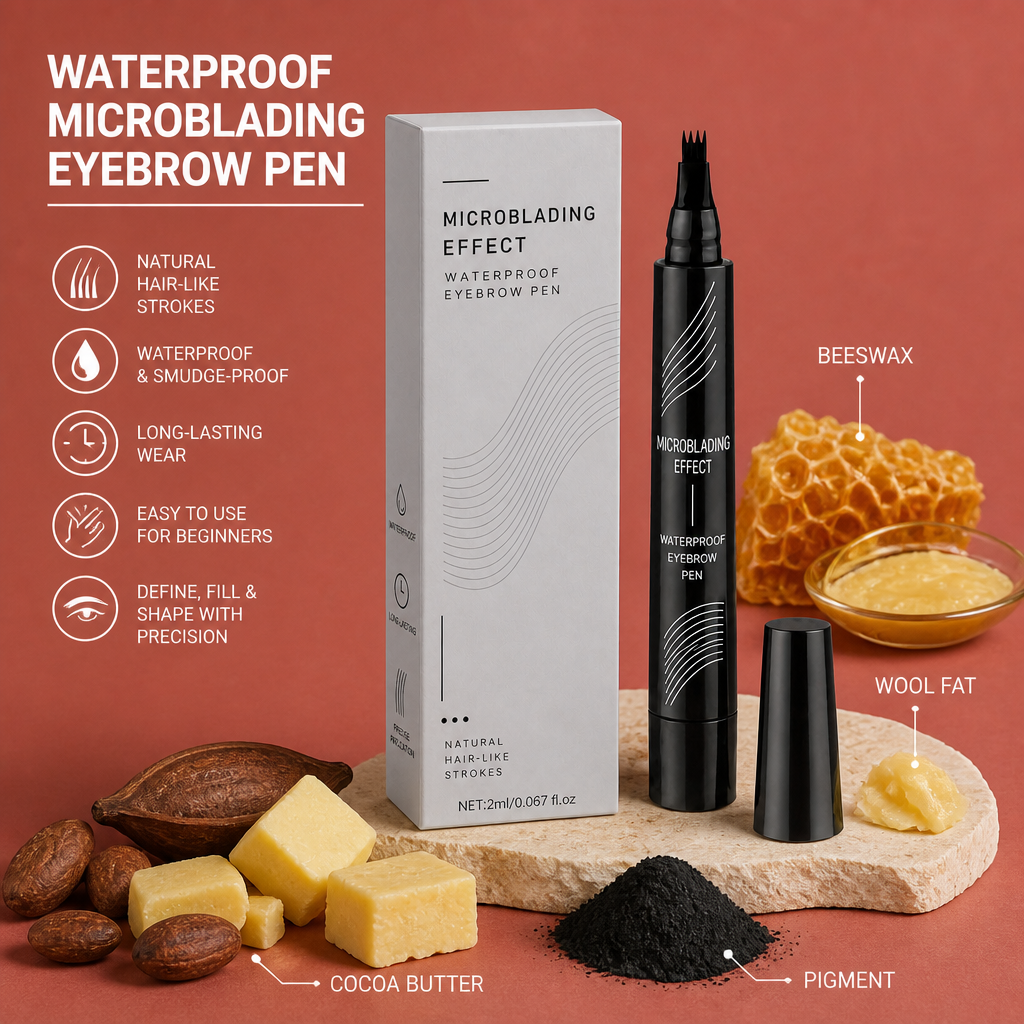 Waterproof Microblading Eyebrow Pen – Natural Hair-Like Brow Definition