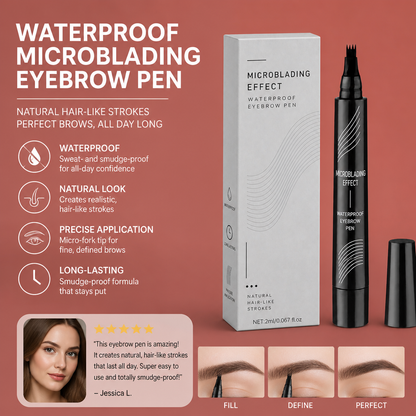 Waterproof Microblading Eyebrow Pen – Natural Hair-Like Brow Definition
